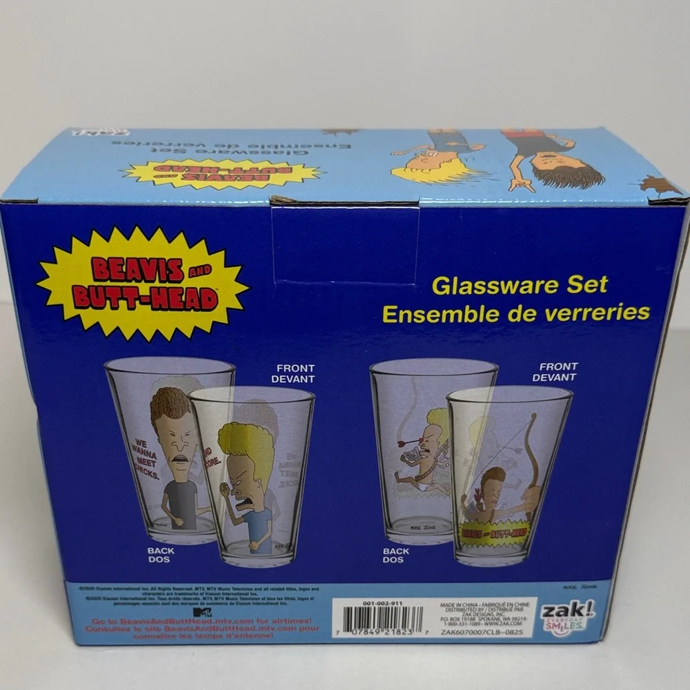 Zak! Designs Beavis and Butt-Head Glassware Set - valentine’s Day 2026  edition
